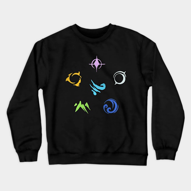 Six Primal Forces Crewneck Sweatshirt by RetroFreak